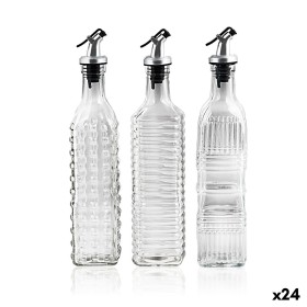 Cruet La Mediterránea Transparent Silver Glass 500 ml (24 Units)