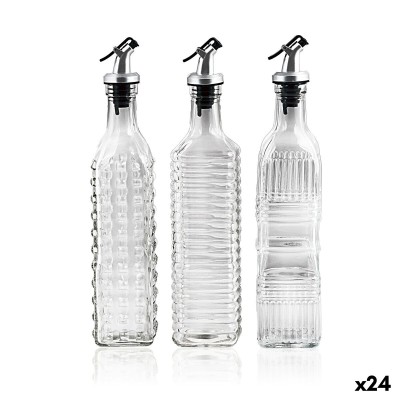 Cruet La Mediterránea Transparent Silver Glass 500 ml (24 Units)