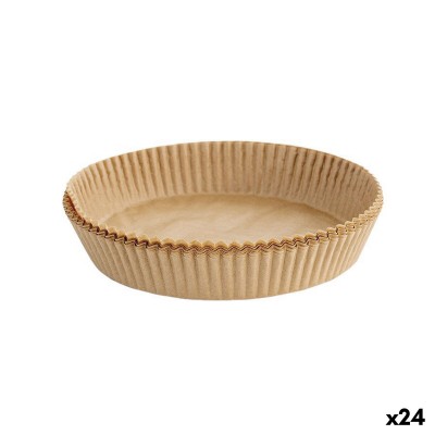 Papier pour friteuse à air Algon Ø 16 cm Marron 35 Pièces (24 Unités)