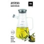 Cruet La Mediterránea Transparent Silver Silicone Steel Borosilicate Glass 900 ml (12 Units)