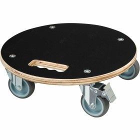 Flowerpot Standt with Wheels Nature Wood Ø 38 cm