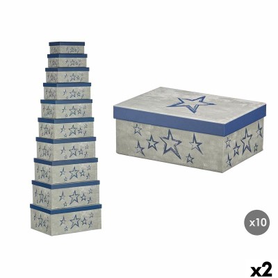Decorative box Pincello Blue Cardboard (2 Units)