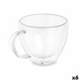 Tea and coffee cup Vivalto Transparent Borosilicate Glass 140 ml (6 Units)