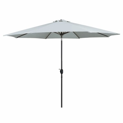 Marbueno Parasol Acero 8 Varillas D300 cm Poliester Blanco Jardin Piscina 10487