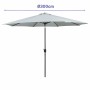 Marbueno Umbrella Steel 8 Ribs D300 cm Polyester White Garden, Pool, Terrace 10487