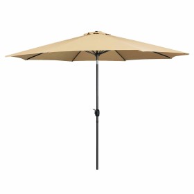 Marbueno Parasol Acier 8 Brins D270 cm Polyester Marron Jardin, Piscine, Terrasse
