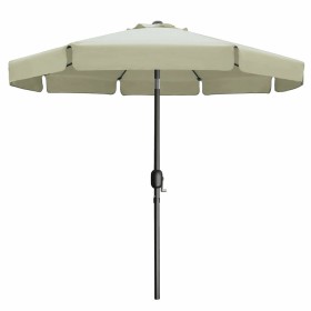 Marbueno Parasol Acero 8 Varillas D300 cm Poliéster Beige Jardín, Piscina 10490
