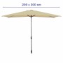 Marbueno Parasol Acier 8 Tiges 200x300 cm Polyester Marron Jardin, Piscine 10492