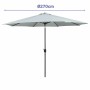 Marbueno Umbrella Steel 8 Ribs D270 cm Polyester White Garden, Pool, Terrace 10484