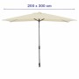 Marbueno Parasol Acier 8 Brins 200x300 cm Polyester Beige Jardin, Piscine, Terrasse