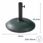 Marbueno Round Umbrella Base Cement 36x29.5 cm 11KG Green Garden, Pool, Terrace 10443