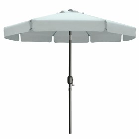 Marbueno Parasol Acero 8 Varillas D300 cm Poliester Blanc Jardin, Piscine, Terrasse