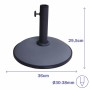 Marbueno Round Umbrella Base Cement 36x29.5 cm 11KG Grey Garden, Pool, Terrace 10442