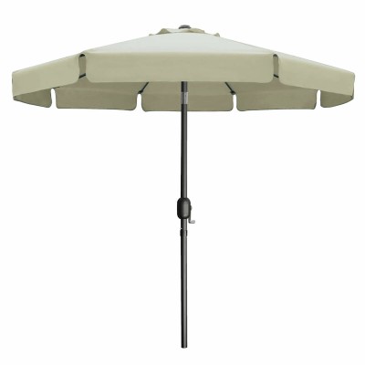 Marbueno Parasol Acier 8 Baleines D270 cm Polyester Beige Jardin, Piscine 10488