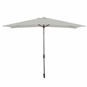 Marbueno Parasol Acier 8 Brins 200x300 cm Polyester Blanc Jardin Piscine Terrasse