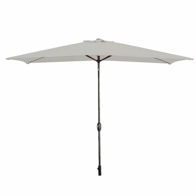 Marbueno Parasol Acero 8 Varillas 200x300 cm Poliéster Blanco Jardín Terraza 10494