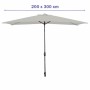 Marbueno Parasol Acier 8 Brins 200x300 cm Polyester Blanc Jardin Piscine Terrasse