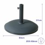 Marbueno Round Umbrella Base Cement 50x37 cm 25KG Black Garden, Pool, Terrace 10452