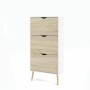 Shoe Rack White Wood Oak 70,2 x 23,9 x 138,9 cm