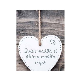 Décoration Suspendue Magnet & Steel Quien maúlla el último maúlla mejor Coeur 13 x 13 x 0,8 cm