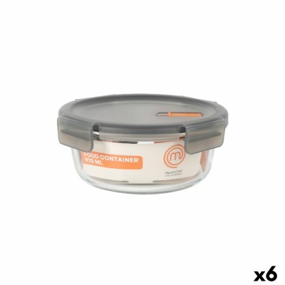 Hermetic Lunch Box MasterChef Grey Transparent Circular 970 ml (6 Units)