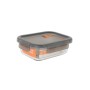 Boîte à lunch hermétique MasterChef Gris Transparent Rectangulaire 630 ml (6 Unités)