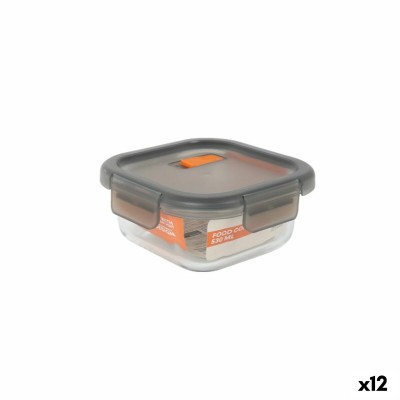Boîte à lunch hermétique MasterChef Gris Transparent Carré 530 ml (12 Unités)