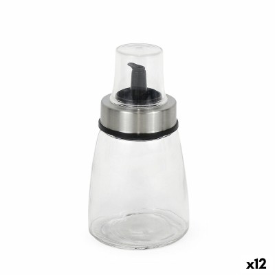 Cruet Quttin Transparent Silver Glass 200 ml 6,5 x 6,5 x 12,5 cm (12 Units)