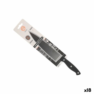 Couteau de cuisine MasterChef Chef Noir Argenté 20 cm (18 Unités)
