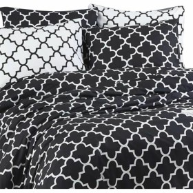 Duvet cover set Black Super king 3 Pieces