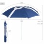 Parasol de plage Aktive 200 x 205 x 200 cm (6 Unités)