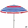 Beach parasol Aktive Blue Red Multicolour Silver Ø 160 cm 160 x 167 x 160 cm (12 Units)