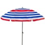 Parasol de plage Aktive Bleu Rouge Multicouleur Argenté Ø 160 cm 160 x 167 x 160 cm (12 Unités)