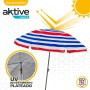 Parasol de plage Aktive Bleu Rouge Multicouleur Argenté Ø 160 cm 160 x 167 x 160 cm (12 Unités)