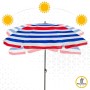 Parasol de plage Aktive Bleu Rouge Multicouleur Argenté Ø 160 cm 160 x 167 x 160 cm (12 Unités)