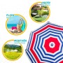 Parasol de plage Aktive Bleu Rouge Multicouleur Argenté Ø 160 cm 160 x 167 x 160 cm (12 Unités)