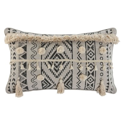 Coussin Home ESPRIT Blanc Noir Boho 50 x 8 x 30 cm