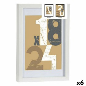 Cadre photo Gift Decor Blanc verre Bois MDF (6 Unités)