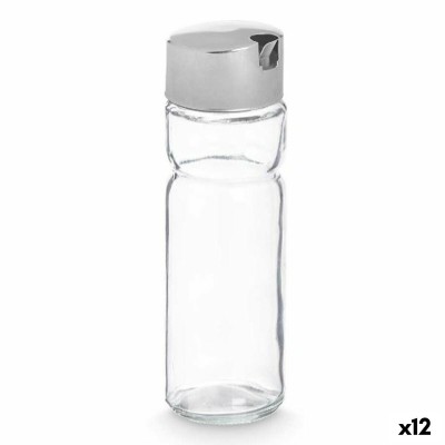 Cruet Vivalto Transparent Silver Metal Crystal Plastic 180 ml 4,6 x 15,7 x 4,6 cm (12 Units)