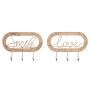 Wall mounted coat hanger Home ESPRIT Golden Natural Metal Rattan 40 x 6,4 x 28,6 cm (2 Units)