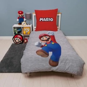 Parure de couette Mario Bros 25 x 4 x 30 cm Multicouleur Lit 2 persones 2 Pièces