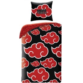 Parure de couette Naruto 25 x 4 x 30 cm Noir Rouge Lit 2 persones 2 Pièces
