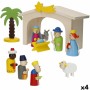 Christmas nativity set Woomax Wood plywood 23 x 16 x 11 cm (4 Units)