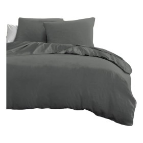 Parure de couette HOME LINGE PASSION Anthracite Lit king size 3 Pièces