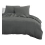 Parure de couette HOME LINGE PASSION Anthracite Lit king size 3 Pièces
