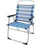 Chaise de Plage Aktive Bleu Blanc 48 x 88 x 50 cm Aluminium Pliable (4 Unités)