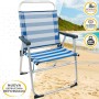 Chaise de Plage Aktive Bleu Blanc 48 x 88 x 50 cm Aluminium Pliable (4 Unités)