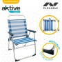 Chaise de Plage Aktive Bleu Blanc 48 x 88 x 50 cm Aluminium Pliable (4 Unités)