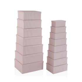 Set of decorative boxes Versa Cardboard (15 Pieces)