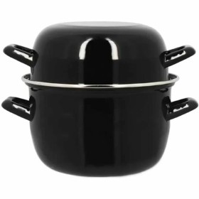 Casserole with Lid Menastyl Black Glazed enamelled steel 2 Pieces